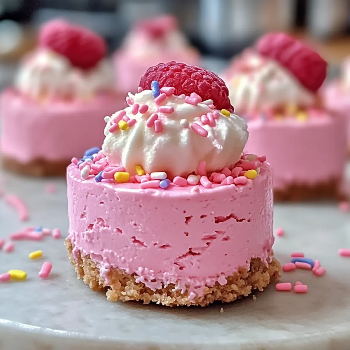 Herrliche rosa Samt Käsekuchen Bissen ganz ohne Backen