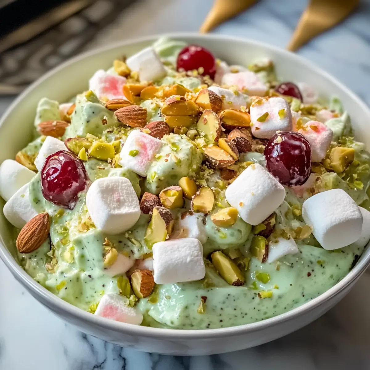 Obstsalat mit Pistazien für nostalgische Genussmomente