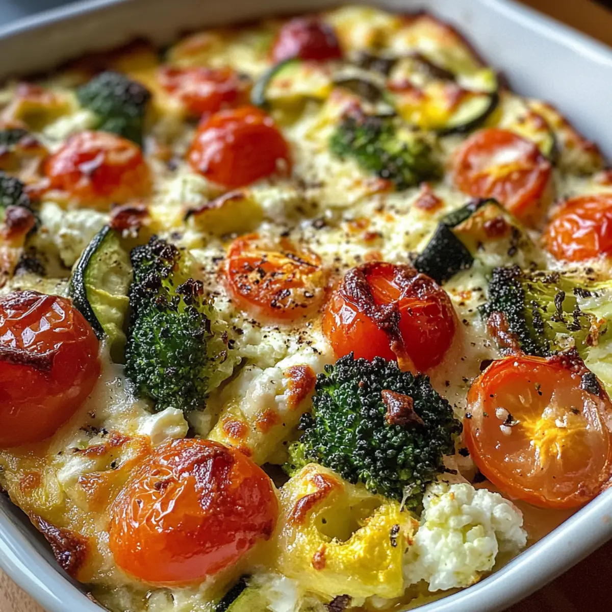 Hohe-Protein Gemüseauflauf mit Hüttenkäse genießen