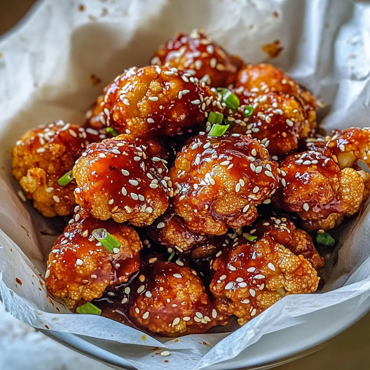 Koreanischer gebackener Blumenkohl for den perfekten Snack