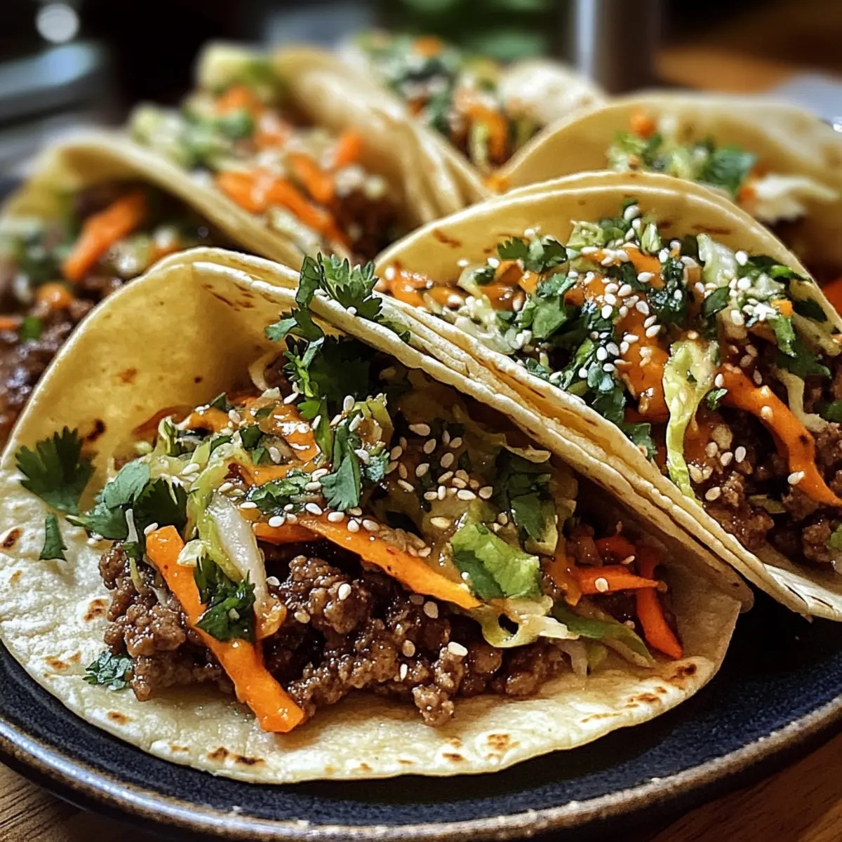 Koreanische Rindfleisch-Tacos mit Gochujang-Slaw