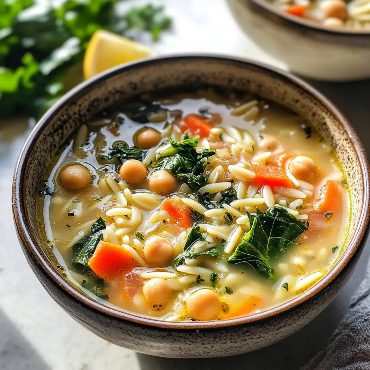 Zitronige griechische Kichererbsensuppe für dich