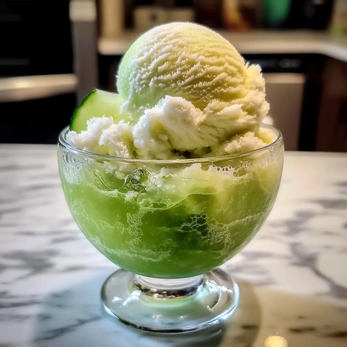 Erfrischender Melonencreme-Soda-Float für den Sommer