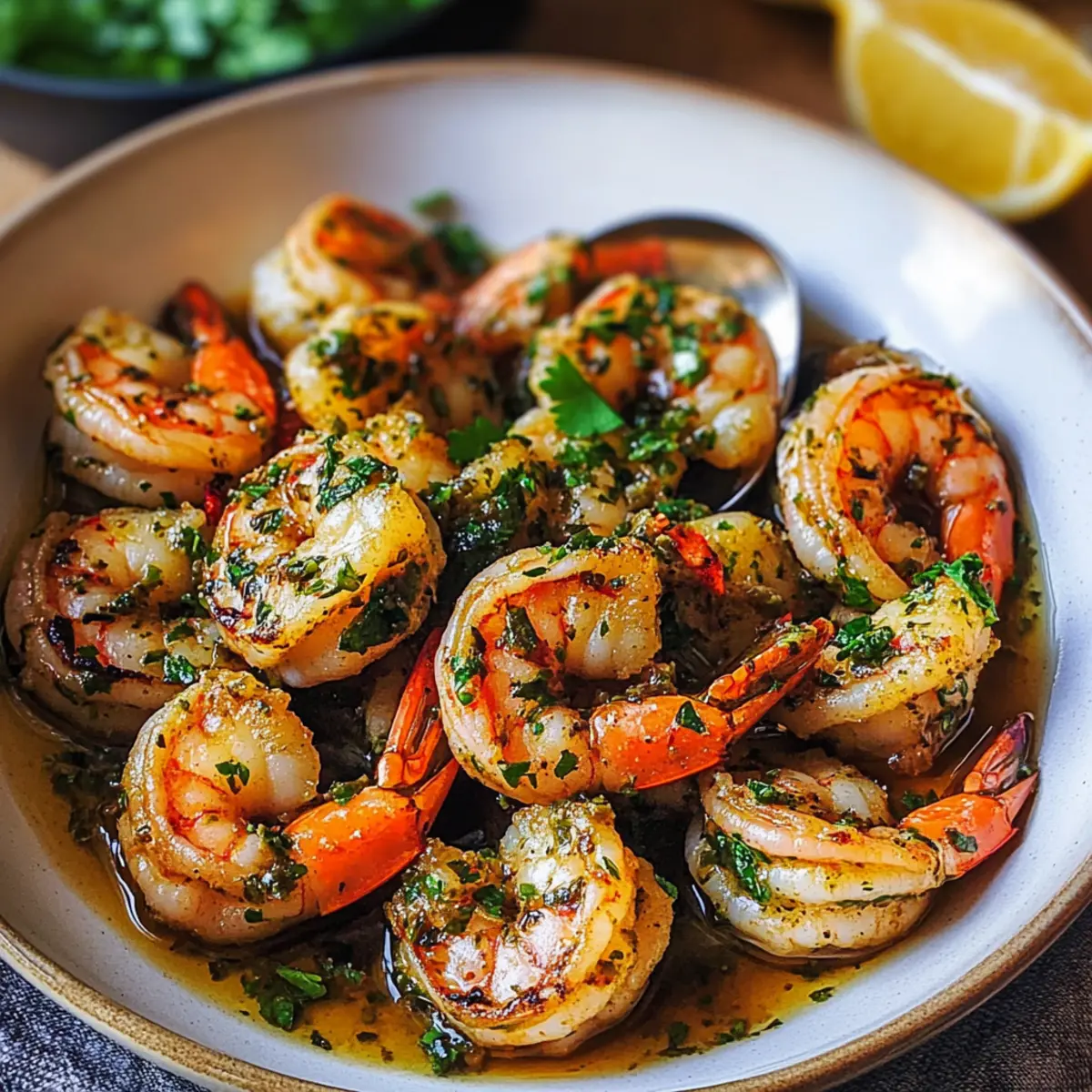 Pfannen-gebratene Chimichurri Garnelen in 20 Minuten