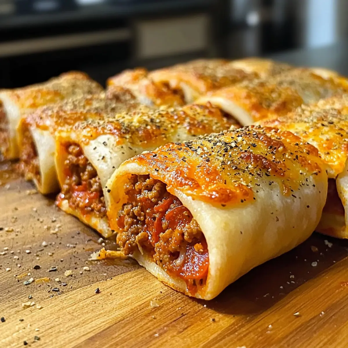 Pepperoni-Pizza-Rollen für den perfekten Snack