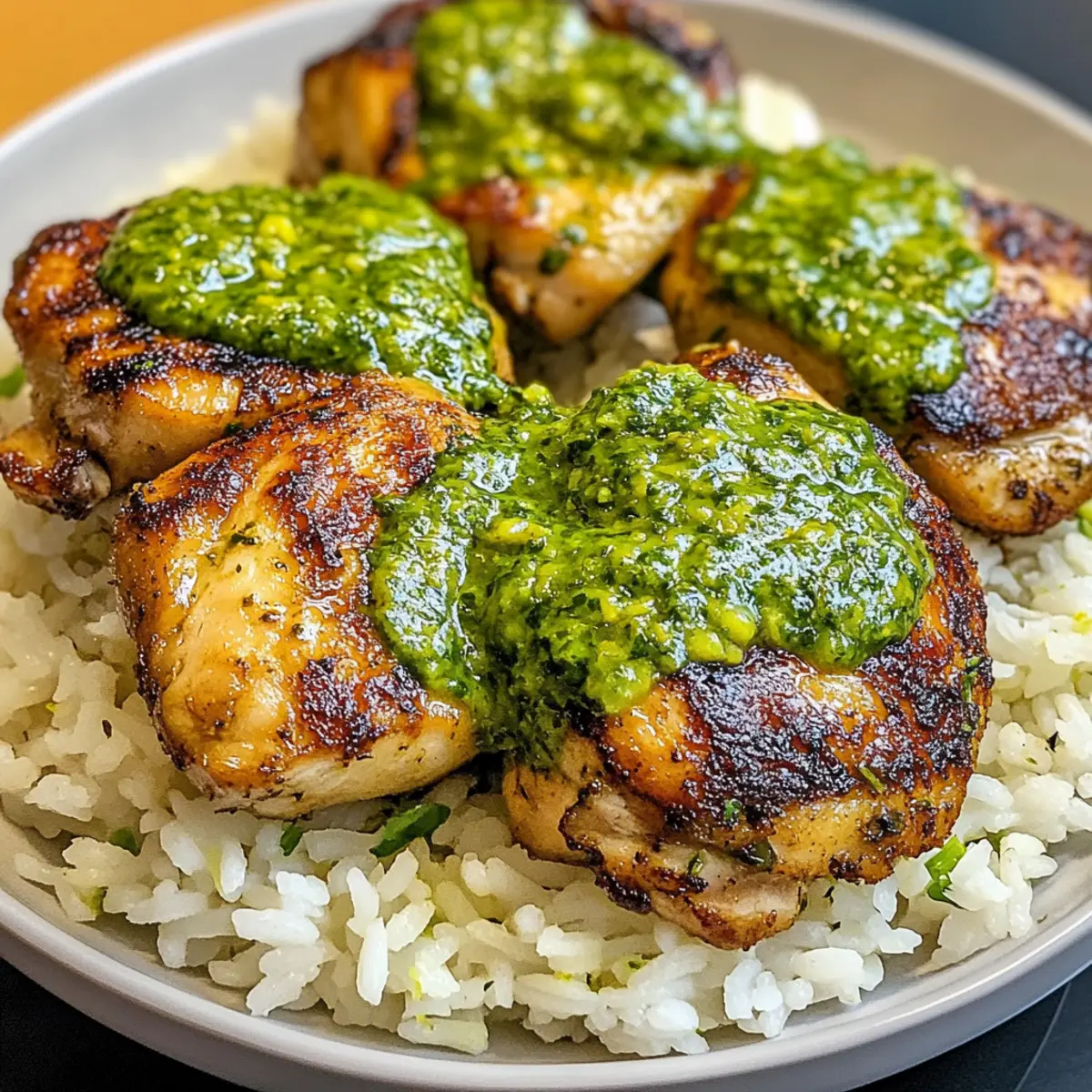 Peruanisches Hähnchen und Reis mit grüner Sauce rockt