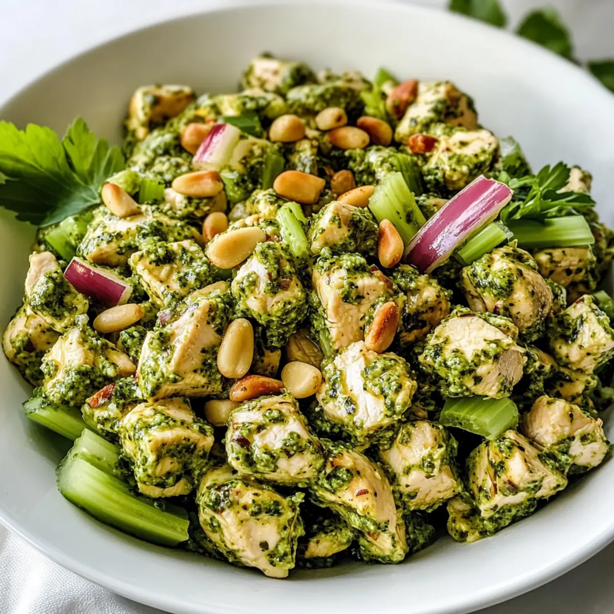Pesto-Hühnchensalat für den perfekten Sommergenuss