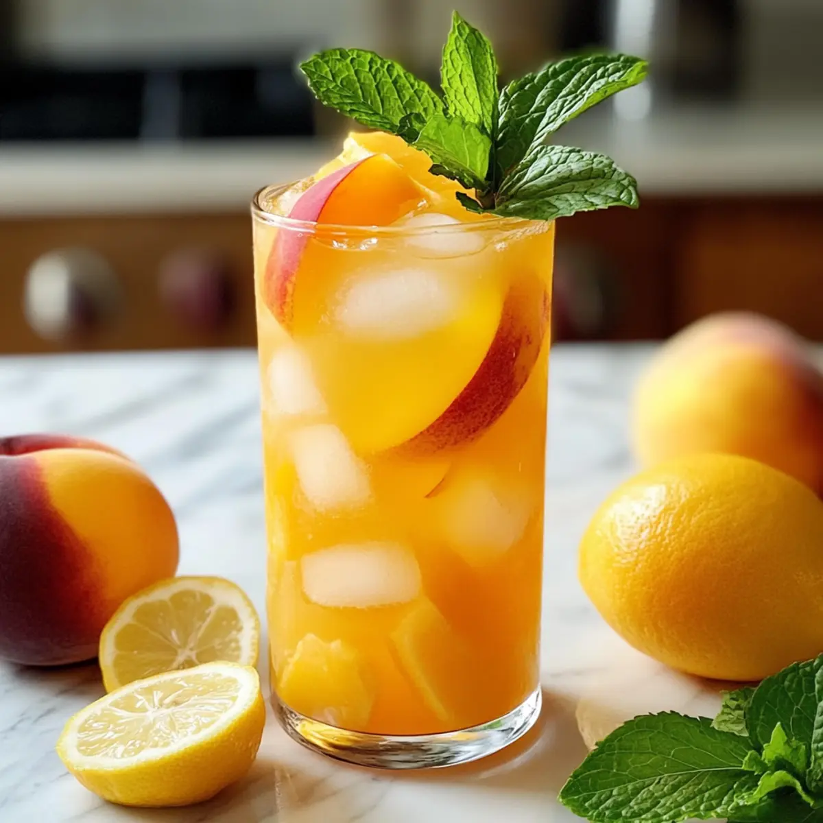 Erfrischende Pfirsichlimonade für heiße Tage