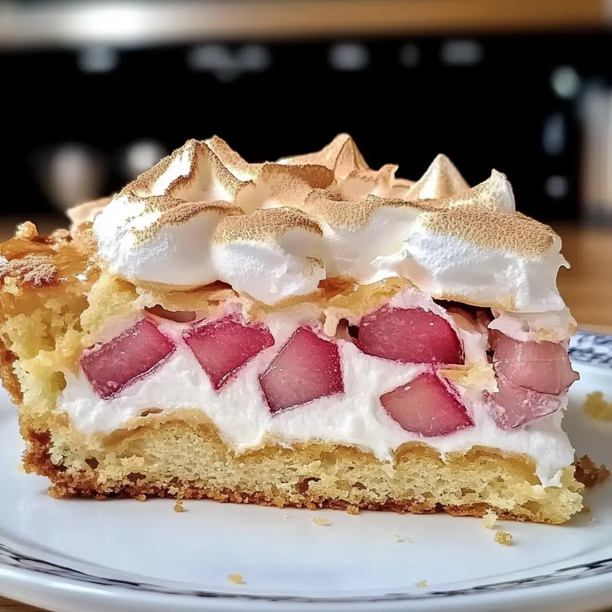 Rhabarberkuchen mit Baiser für nostalgische Momente