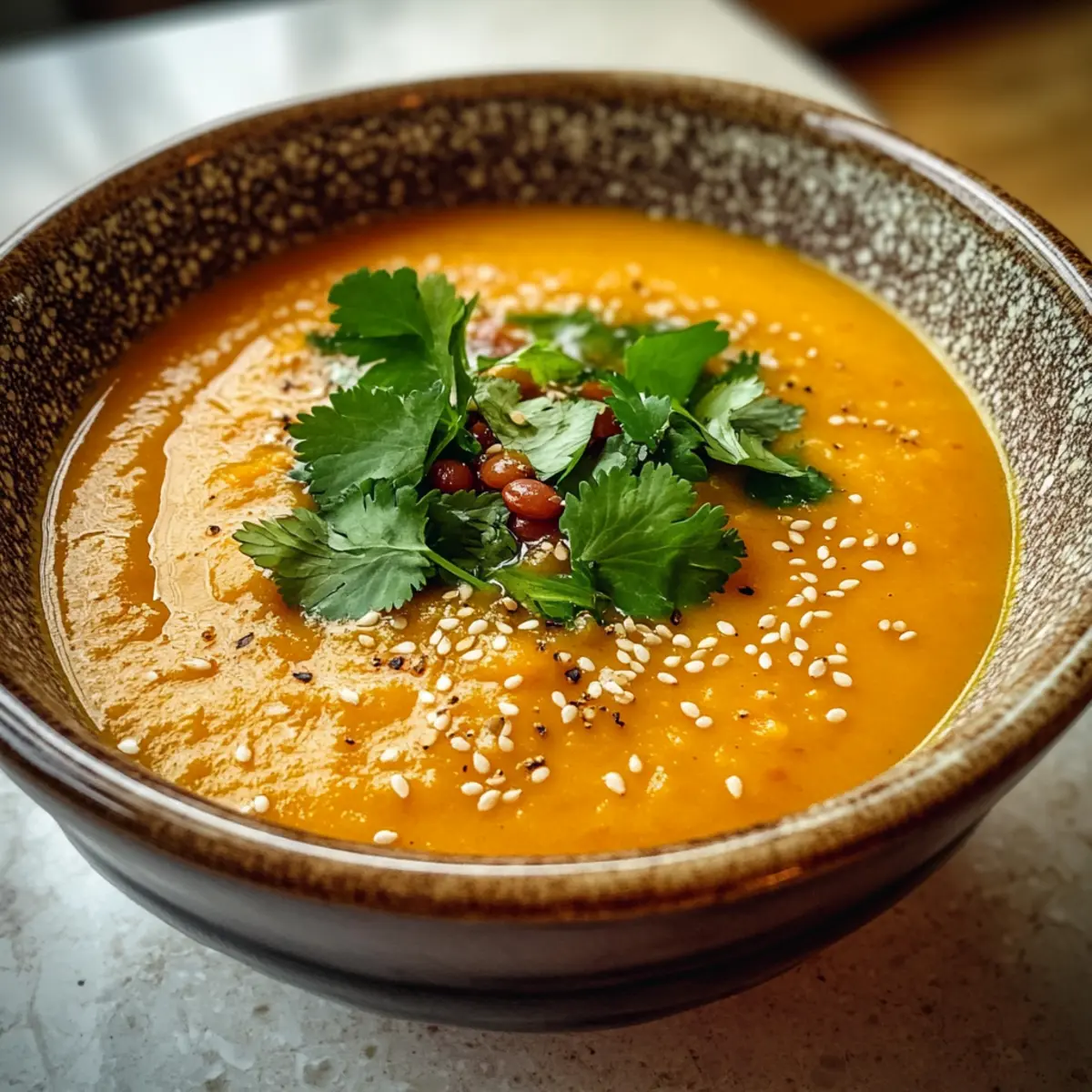 Sesam-Karotten-Suppe für kalte Tage