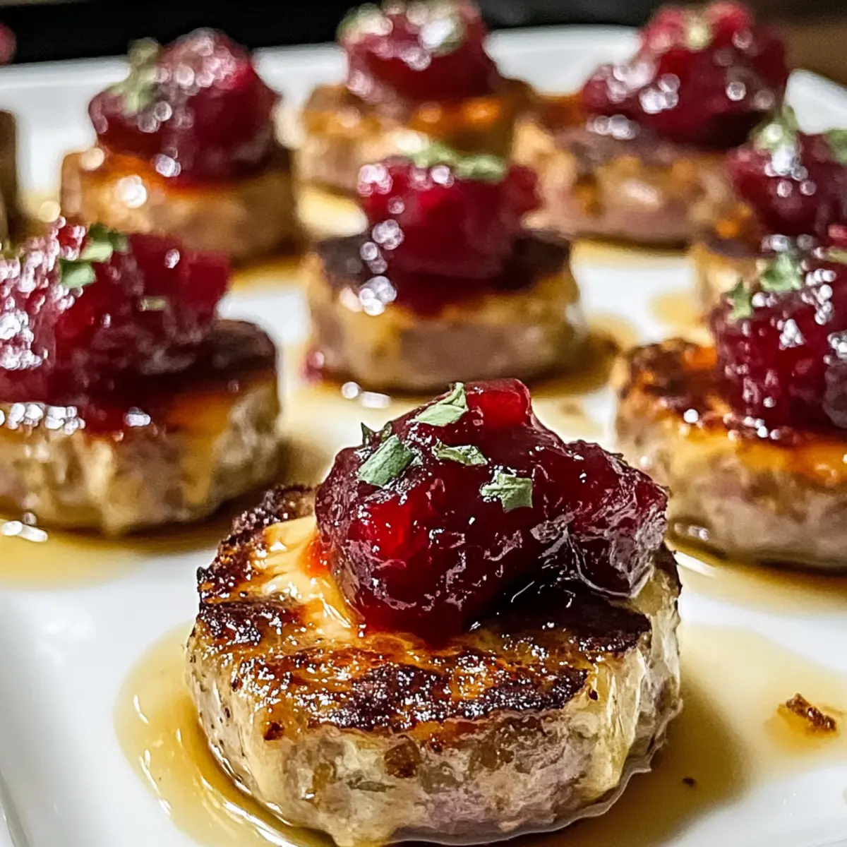 Blechpfannen geräucherte Wurst Cranberry Häppchen schnell gemacht