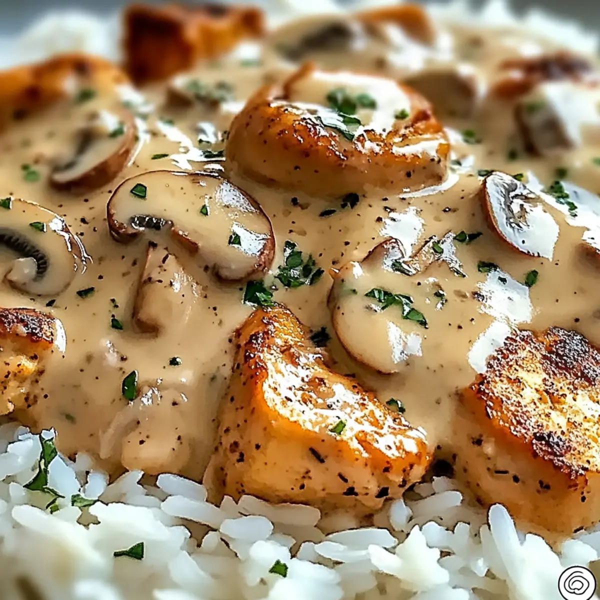 Bedecktes Hühnchen und Reis für schnelles Wohlfühlessen