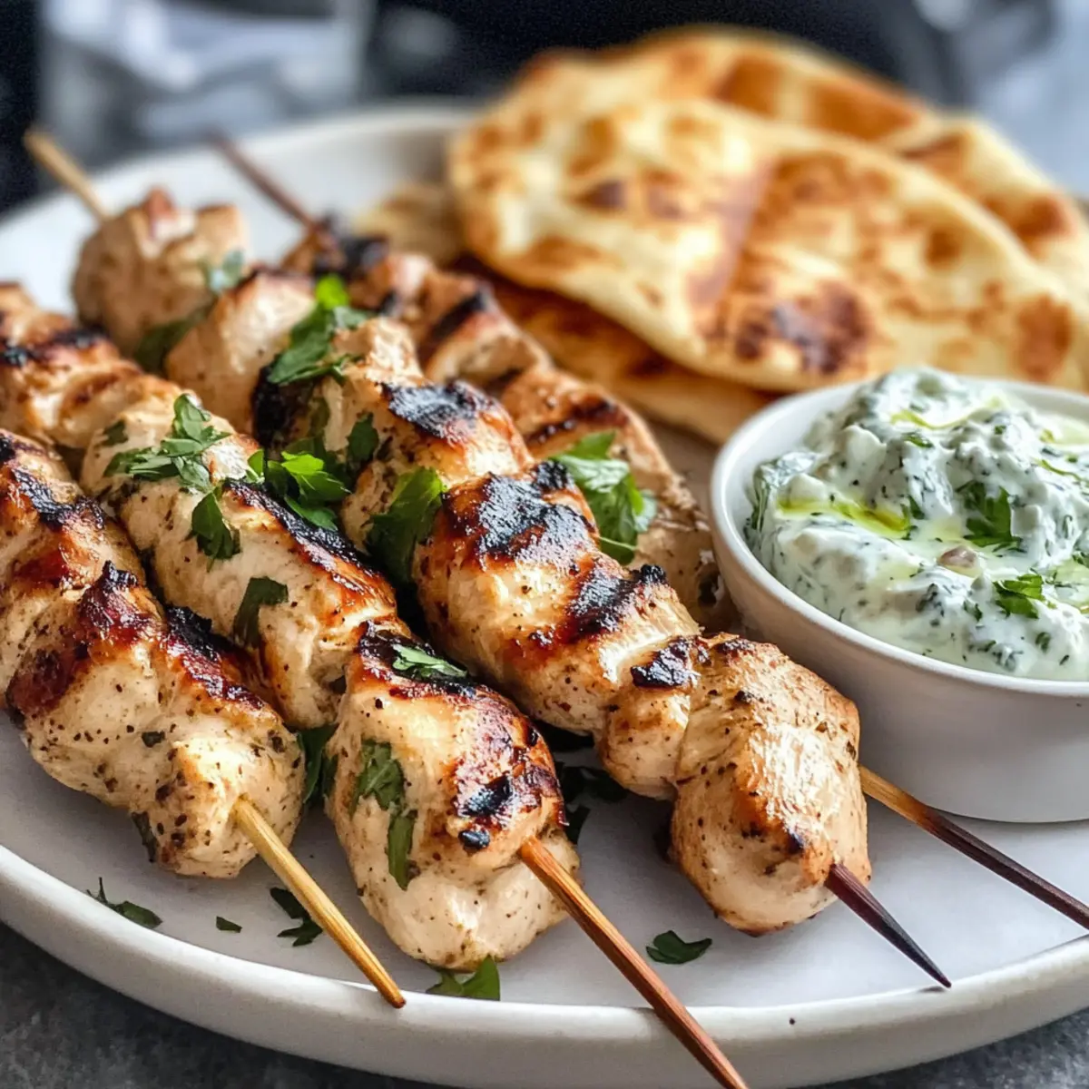 Souvlaki-Spieße mit Tzatziki und Pita-Brot selber machen
