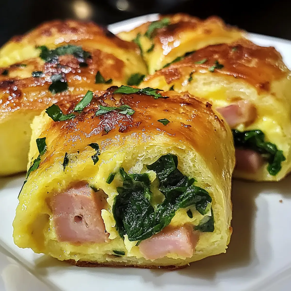 Spinat Schinken Frühstücksröllchen für einen perfekten Morgen