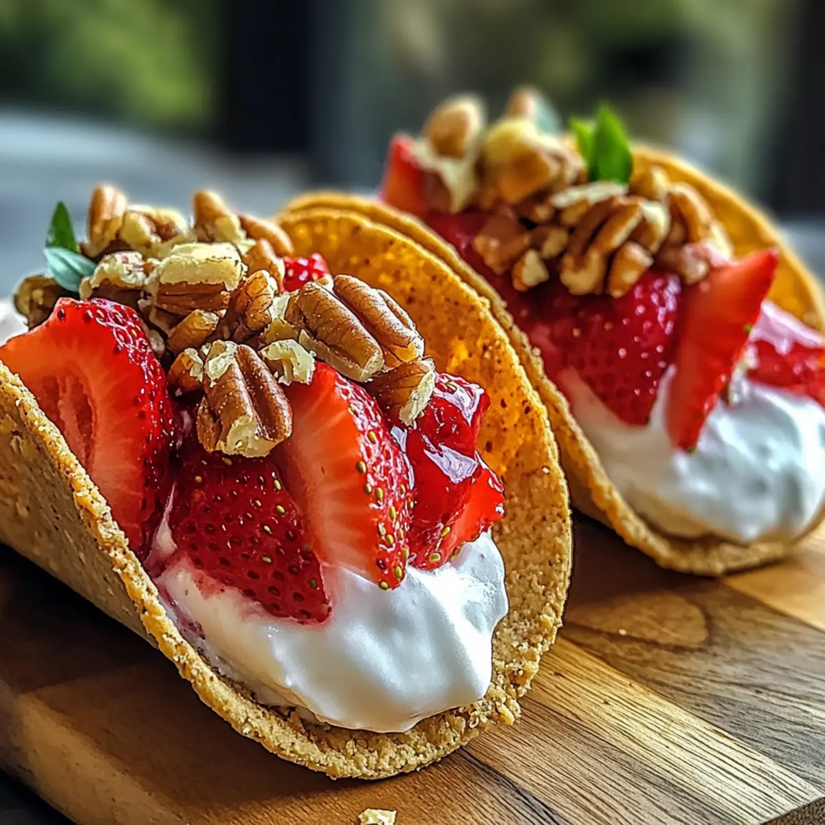 Erdbeer Crunch Käsekuchen Tacos schnell selbstgemacht