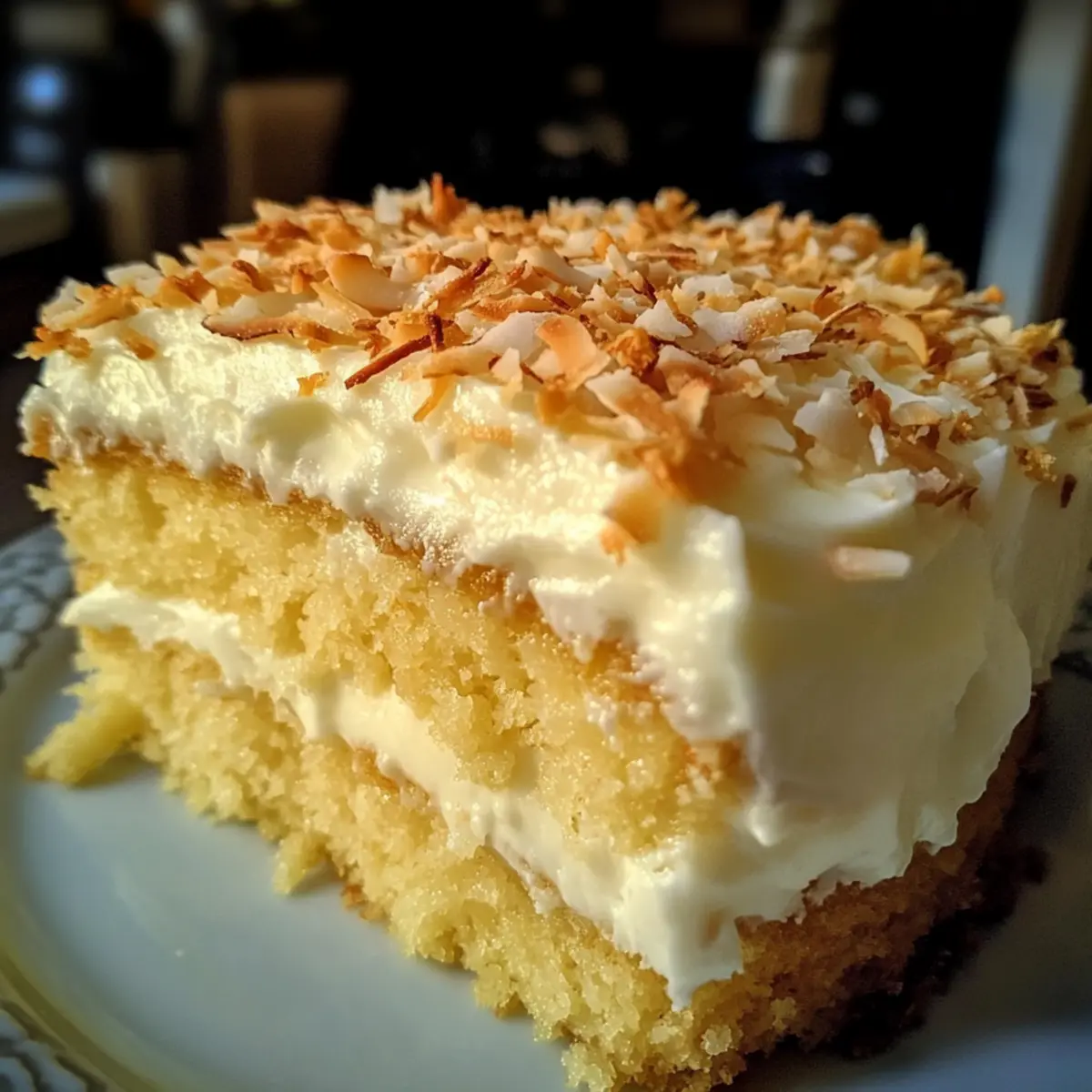 Süßer Kokosnusspuddingkuchen für festliche Anlässe