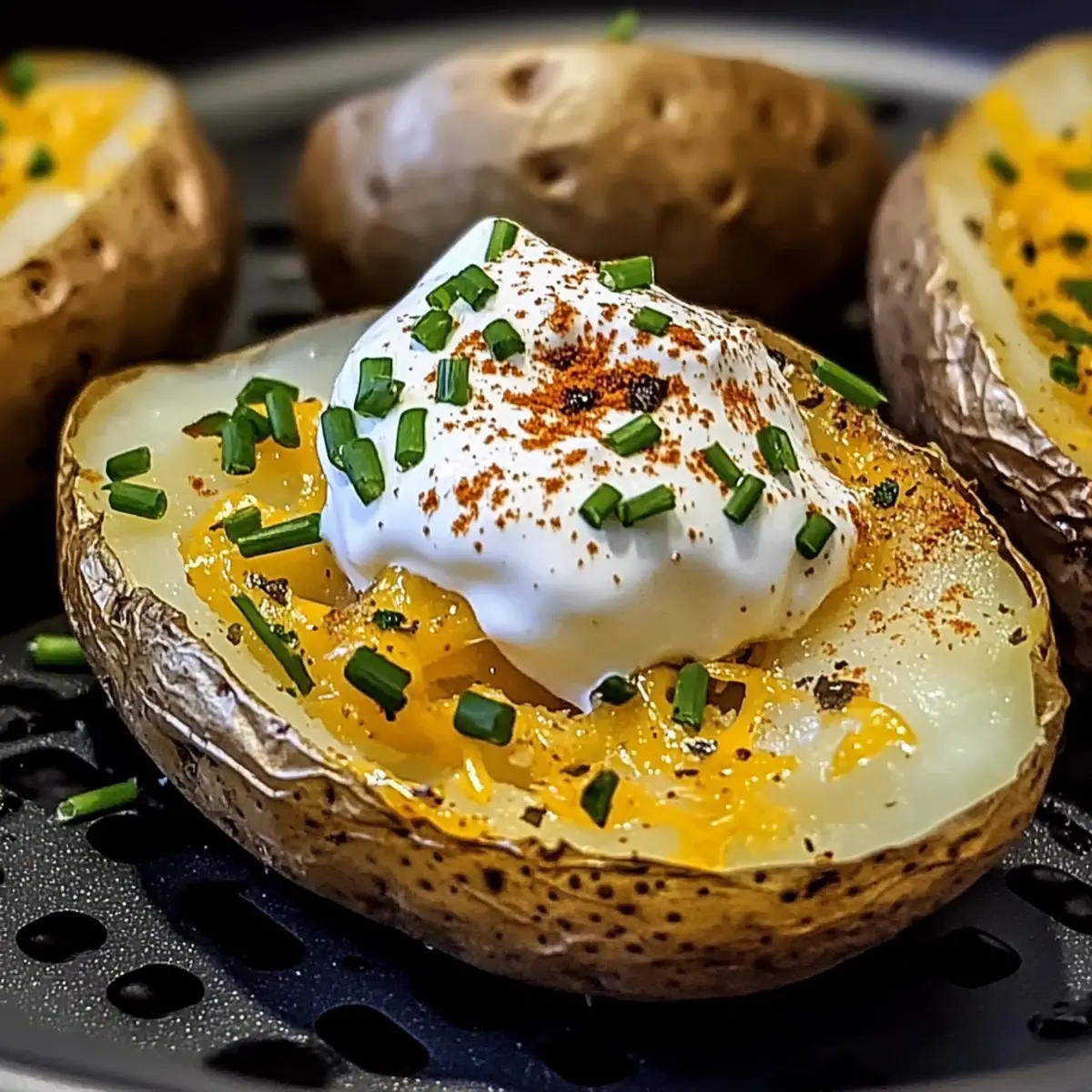 Luftfritteuse gebackene Kartoffeln mit knuspriger Kruste