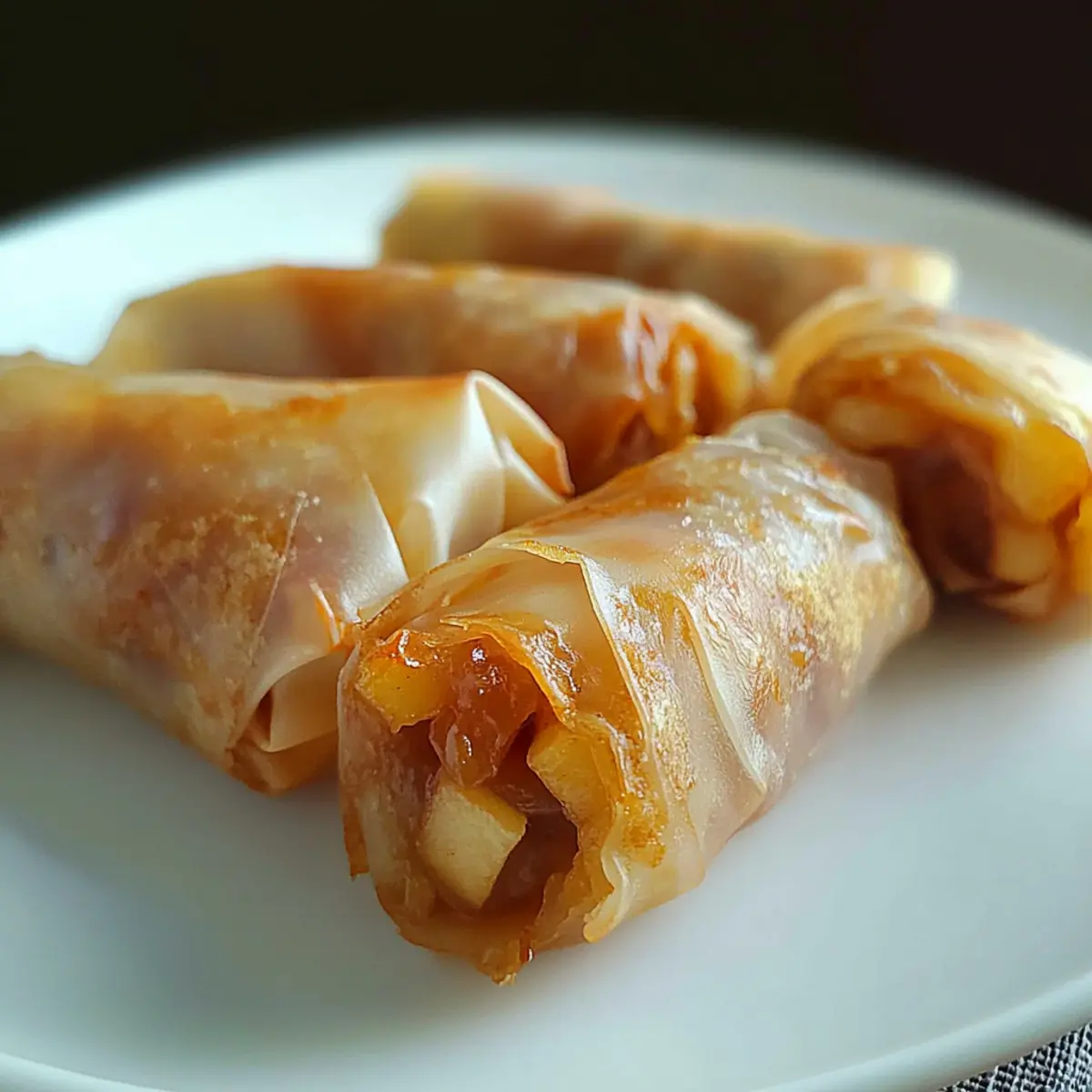 Gebratene Apfelkuchen-Reispapierrollen ganz einfach