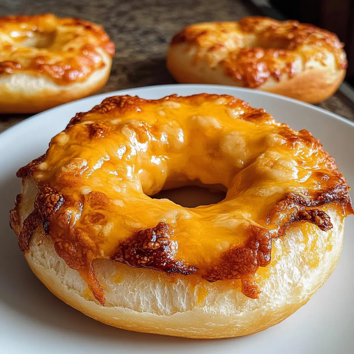Perfekte Cheddar-Käse-Bagel für Zuhause