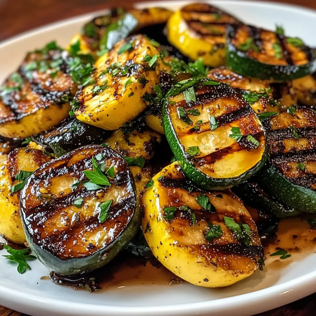 Gegrillter Sommersquash mit Balsamico-Glasur perfekt zubereitet