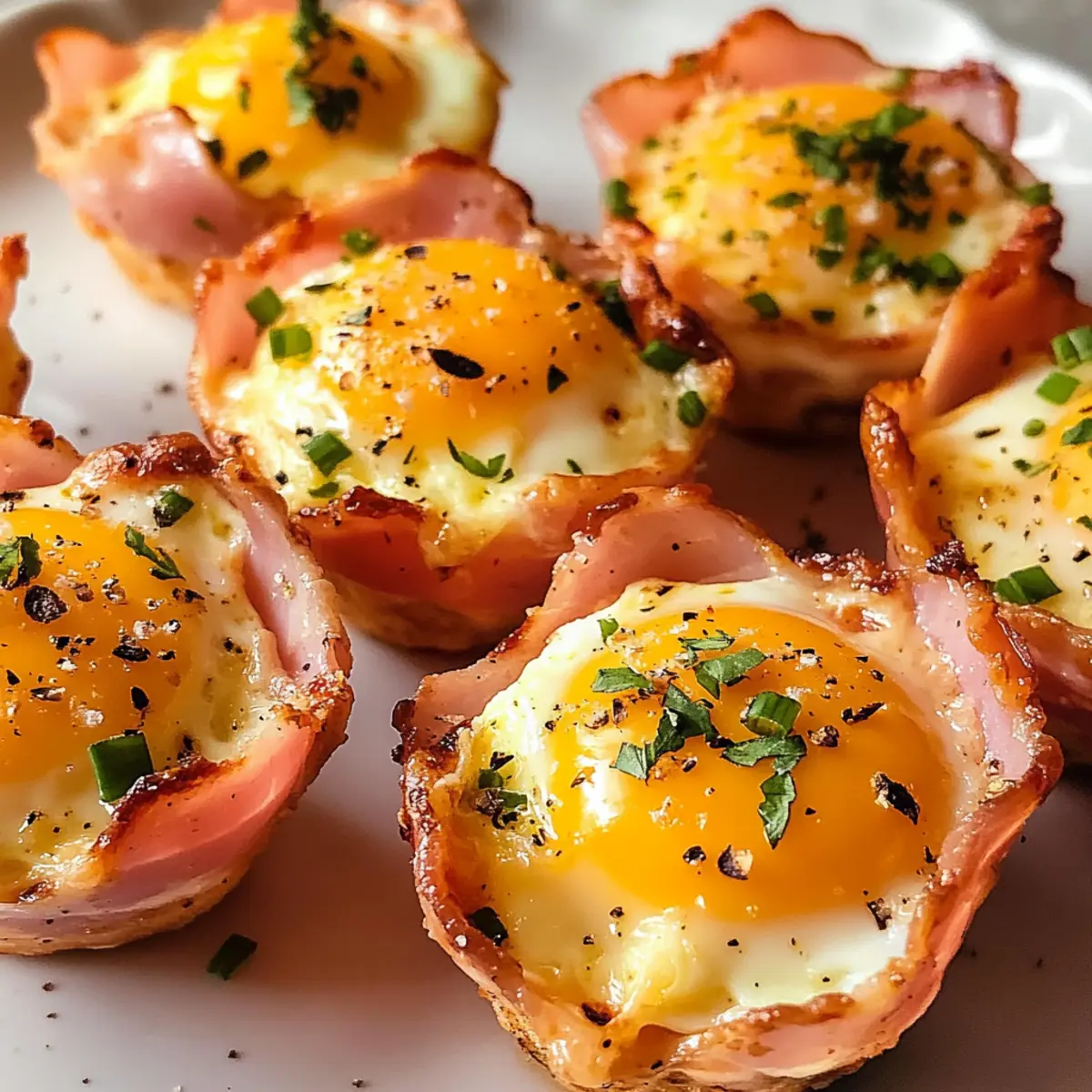 Schinken- und Käse-Ei-Becher für schnelles Frühstück