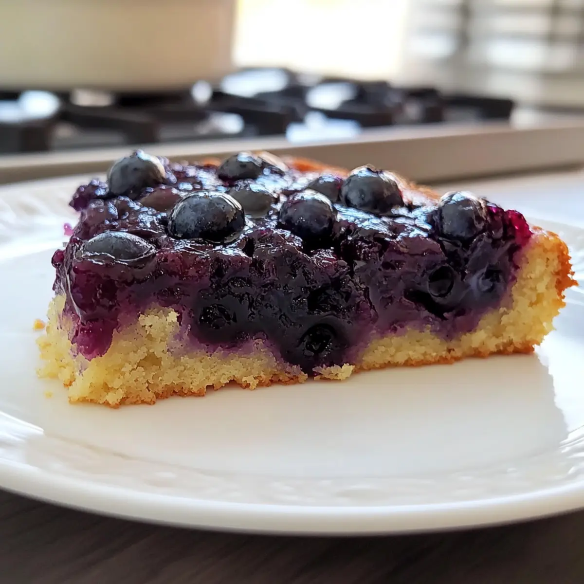 Hausgemachter Blaubeer-Upside-Down-Kuchen genießen