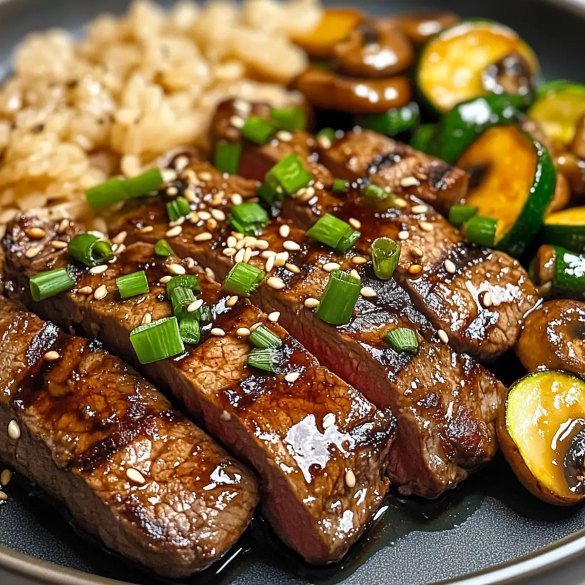 Hausgemachtes Hibachi-Steak mit süßer Sauce pur