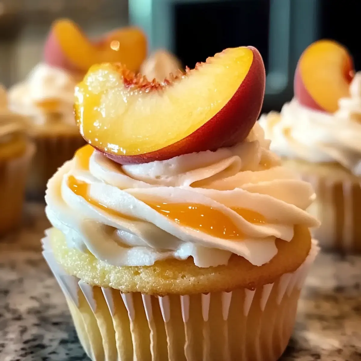 Honig-Pfirsich-Frischkäse-Cupcakes für deine Feier