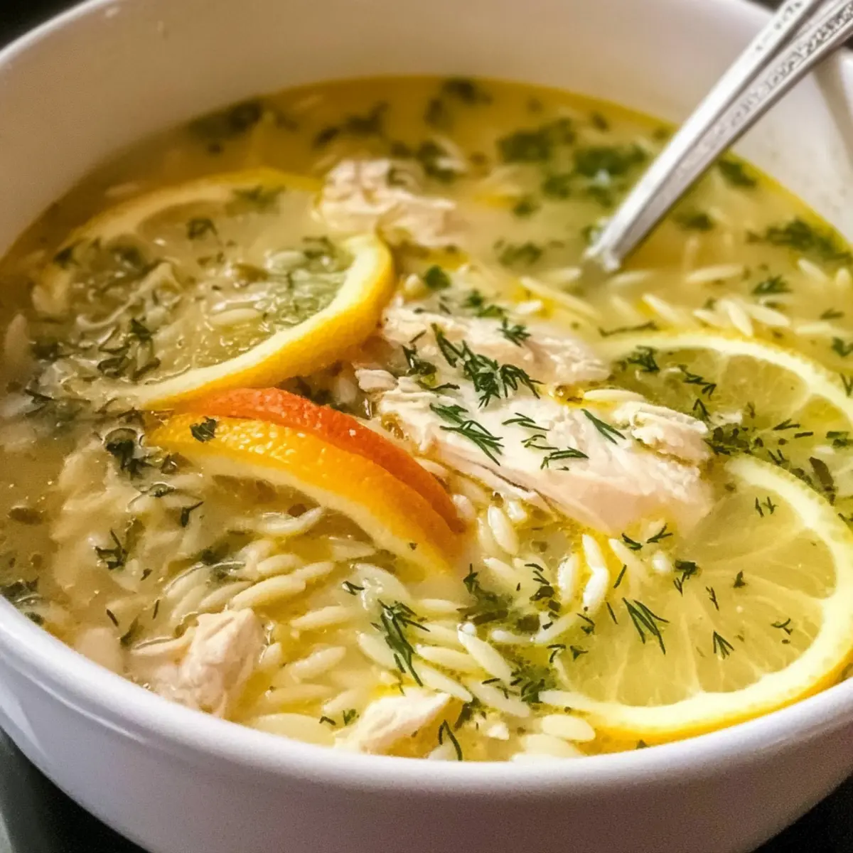 Zitronen-Hühnchen-Orzo-Suppe für Seele und Gaumen