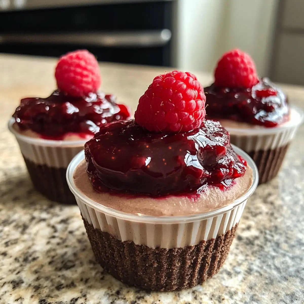 Keine Backen Himbeer Schokoladenmousse Becher