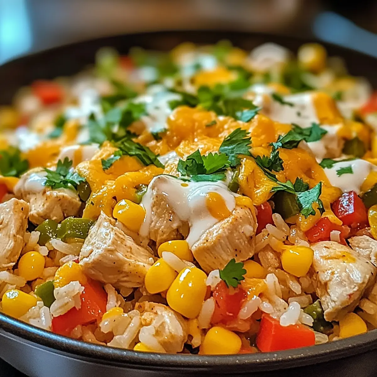 Ein-Topf Käse Südwestliche Hähnchen & Reis – Schnell genießen