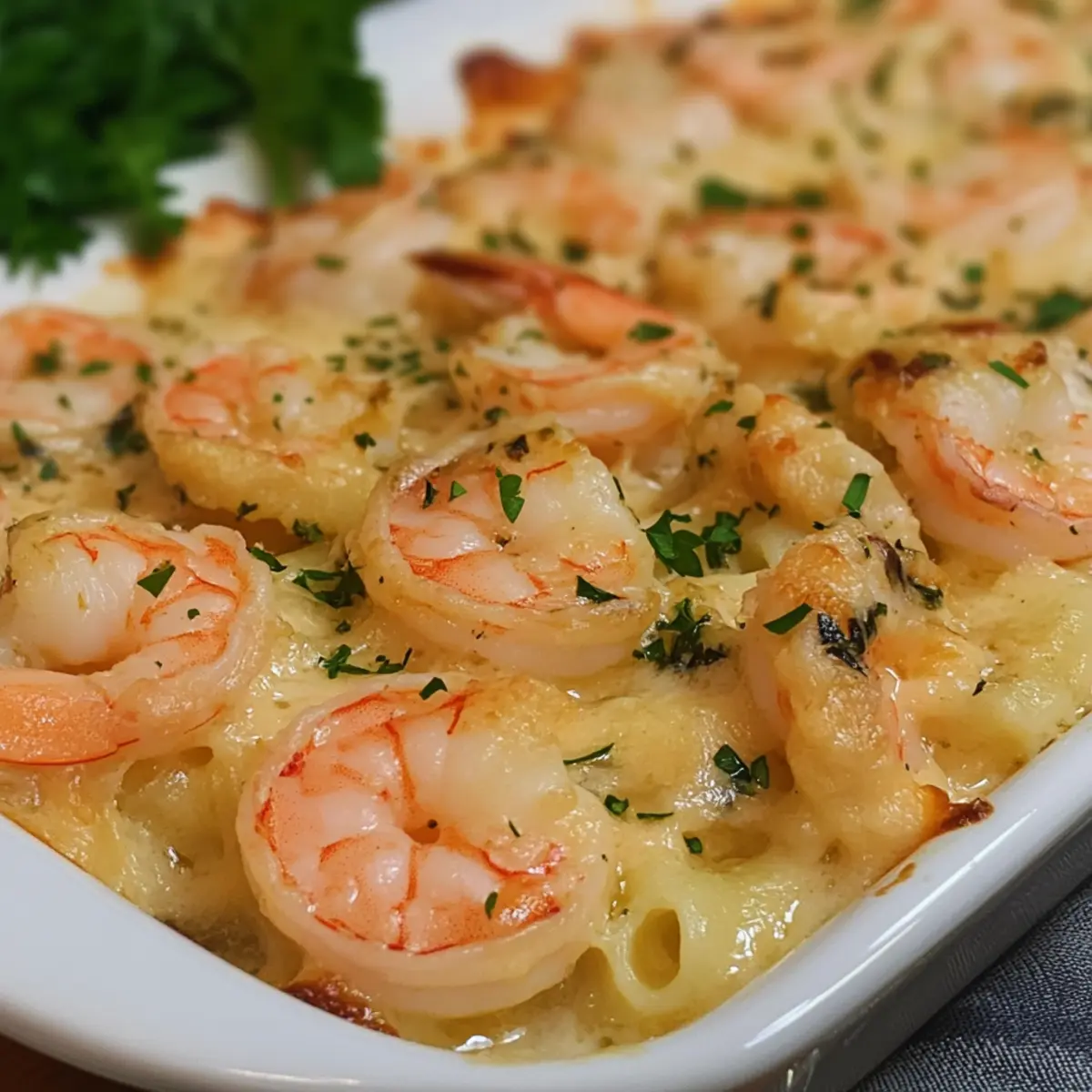 Garnelen Scampi Nudelauflauf für jeden Abend