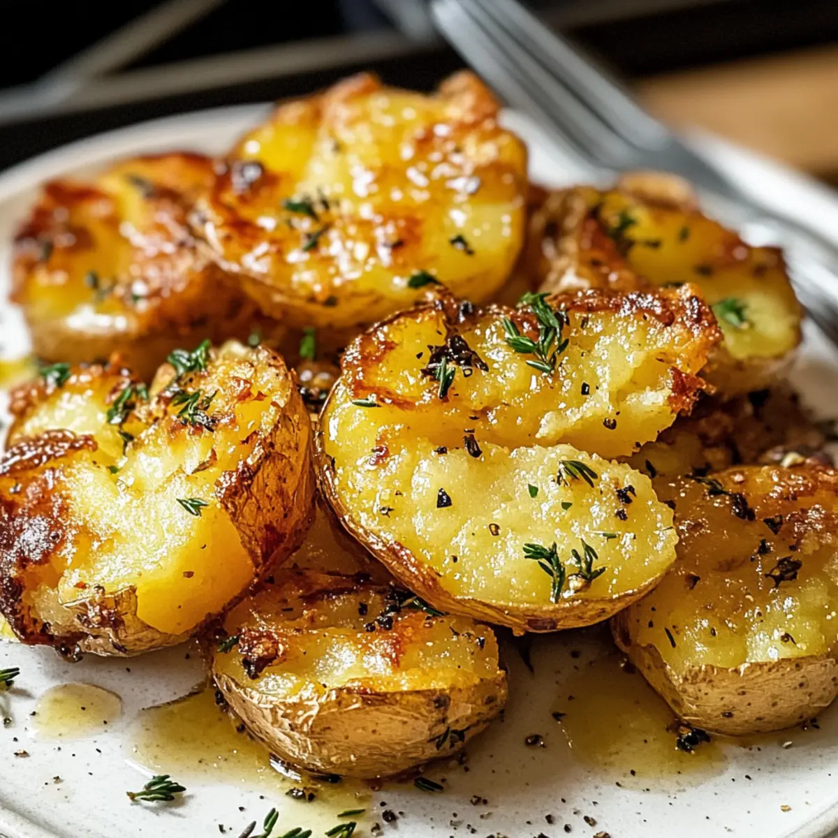 Zerdrückte Kartoffeln für den perfekten Crunch