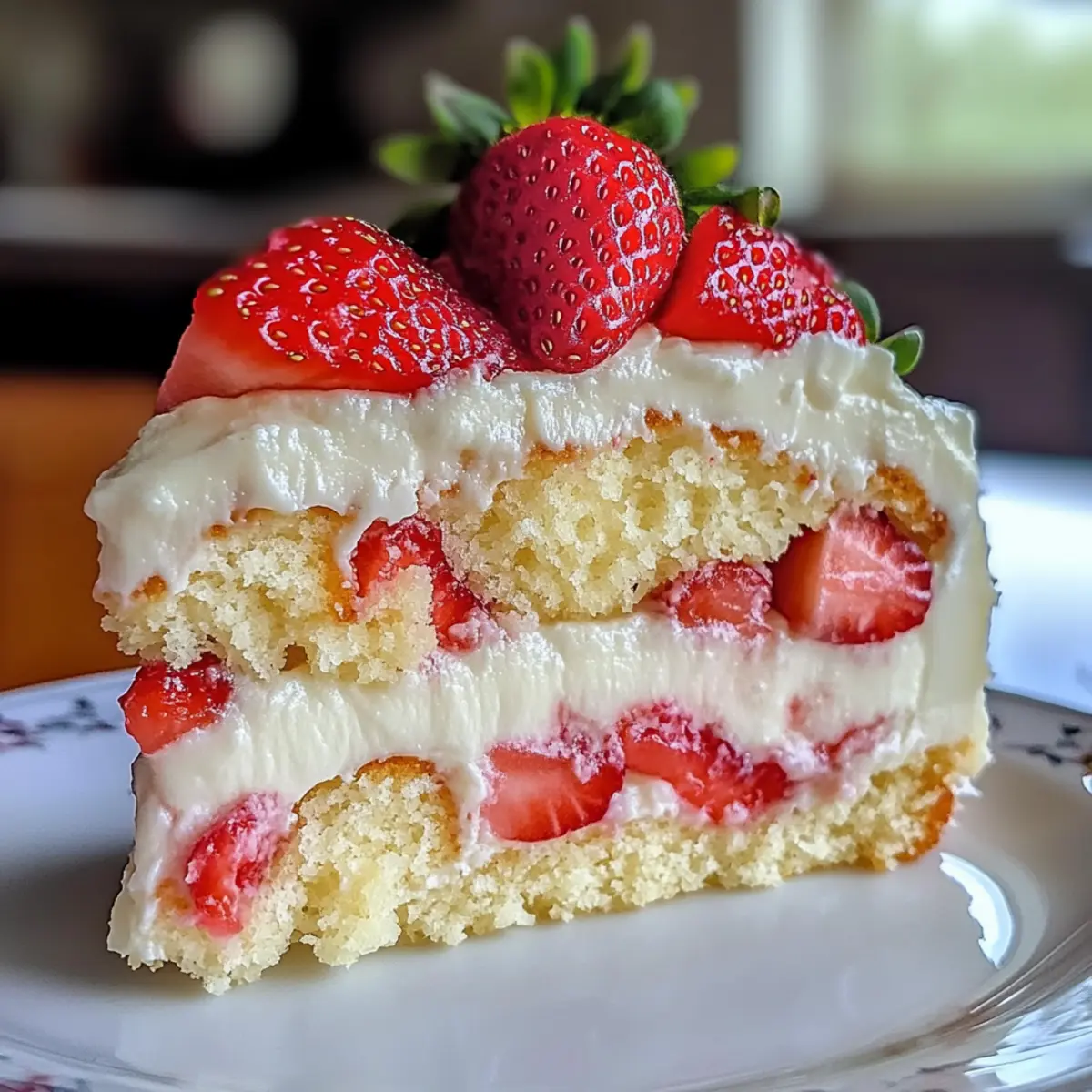 Erdbeerpudding-Delight-Kuchen für den Sommergenuss