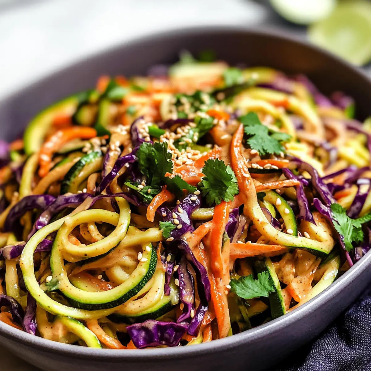Zucchini-Nudelsalat mit Erdnusssauce für jeden Tag