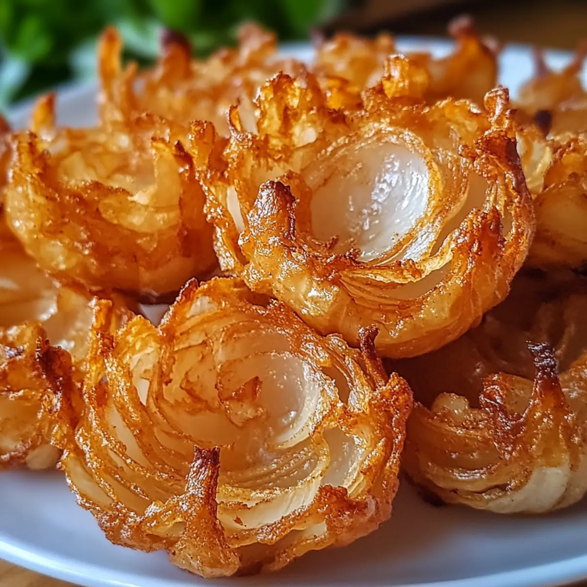 Luftfritteuse knusprige Mini-Blühzwiebeln für guilt-free Snacks