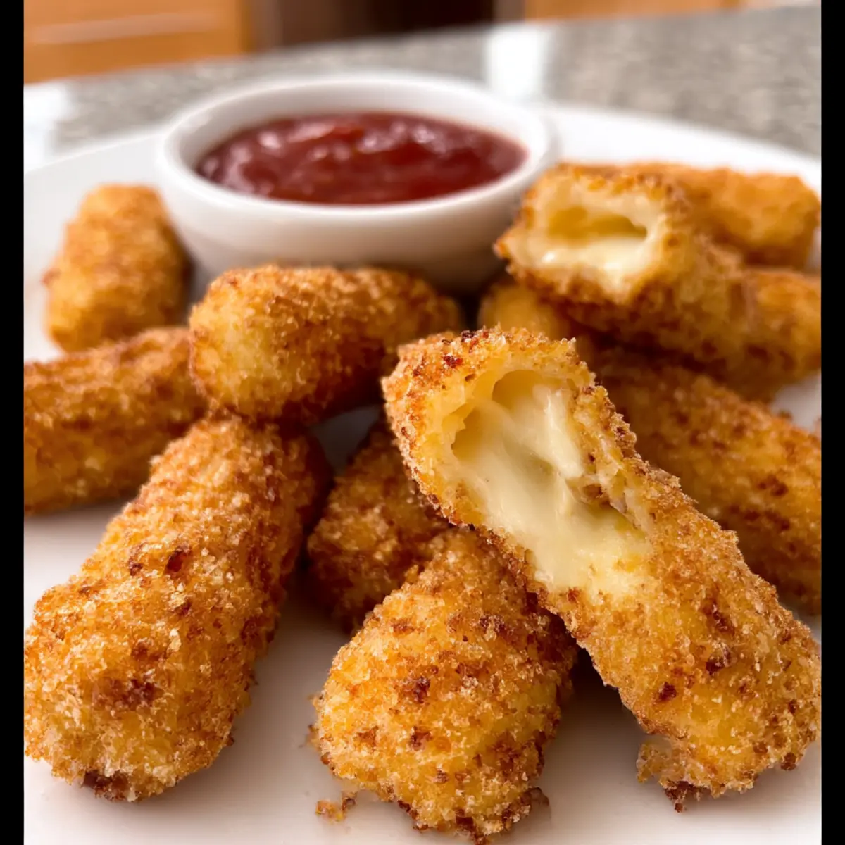 Luftfritteuse Mozzarella-Sticks für gesunde Snacks