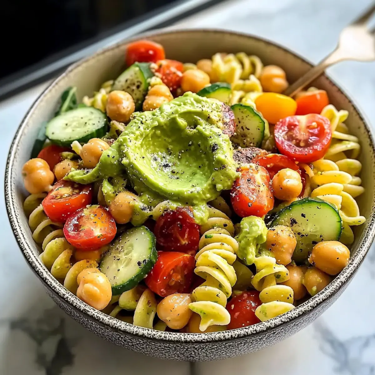 Avocado-Pasta-Salat mit cremigem Dressing