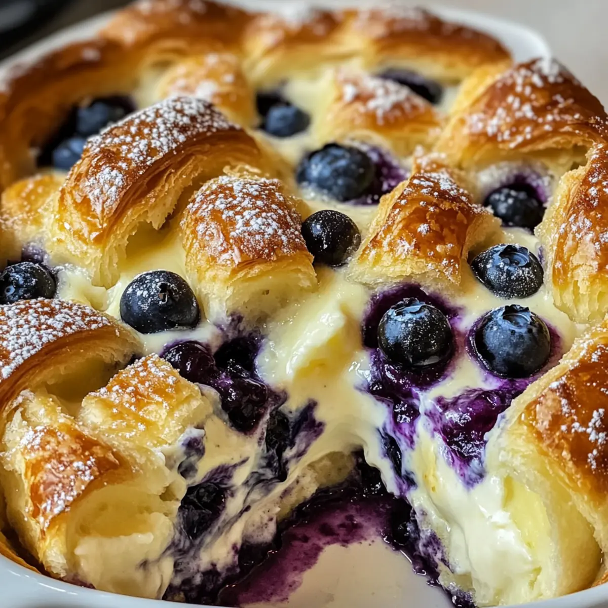 Heidelbeer-Frischkäse-Croissant-Auflauf Genießen
