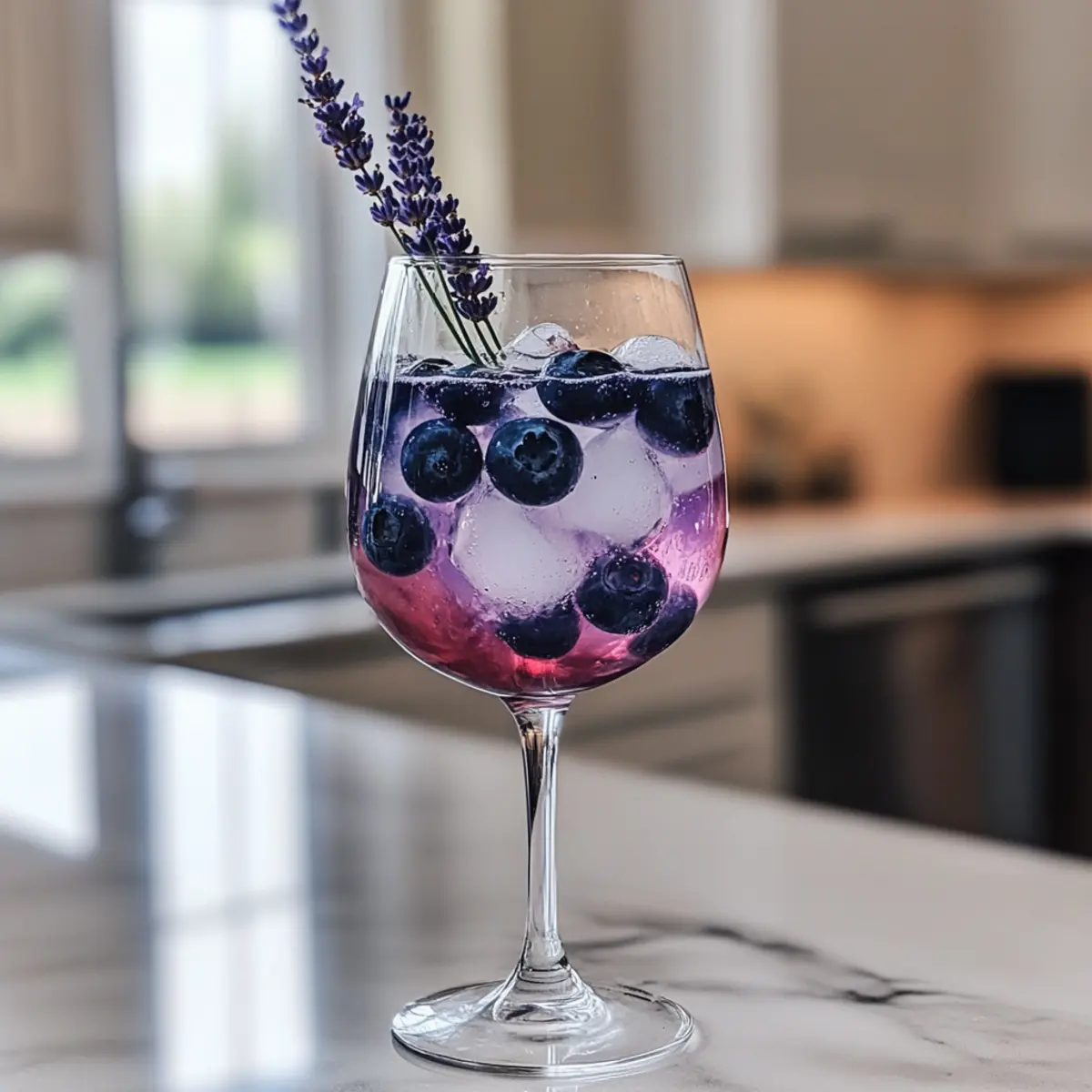 Blaubeere Lavendel Spritz Mocktail für jeden Anlass