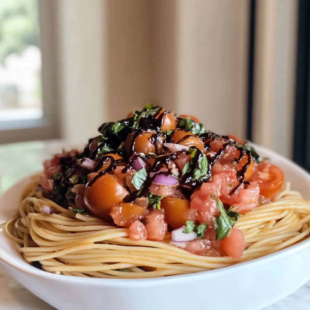 Bruschetta Nudelsalat für den perfekten Sommergenuss