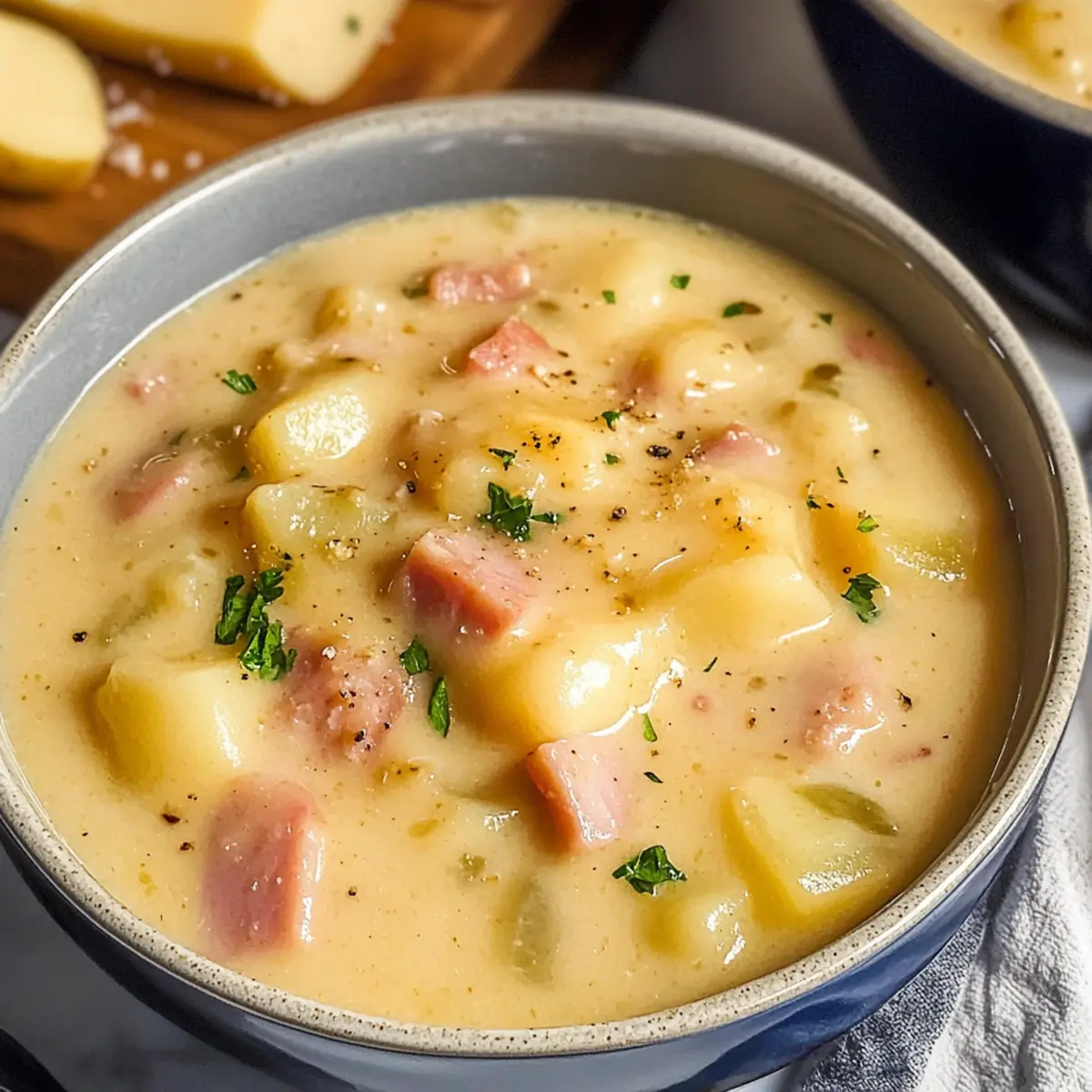 Käse-Schinken-Kartoffelsuppe für kuschelige Abende
