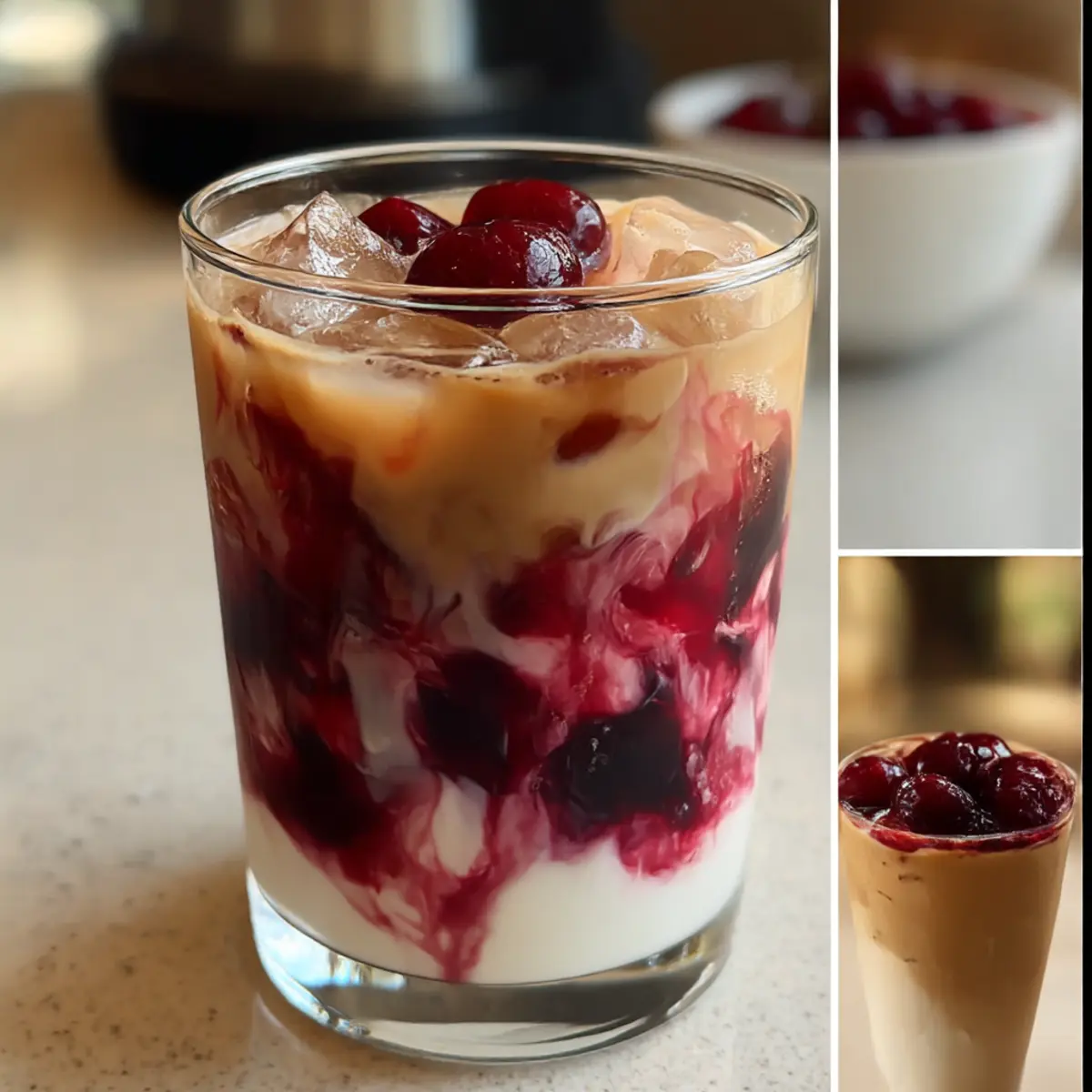 Kirsch-Vanille-Eislatte für den perfekten Sommergenuss