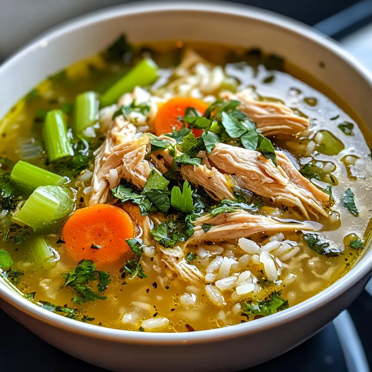Hühnchen-Reissuppe mit speziellen Kräuterextrakt