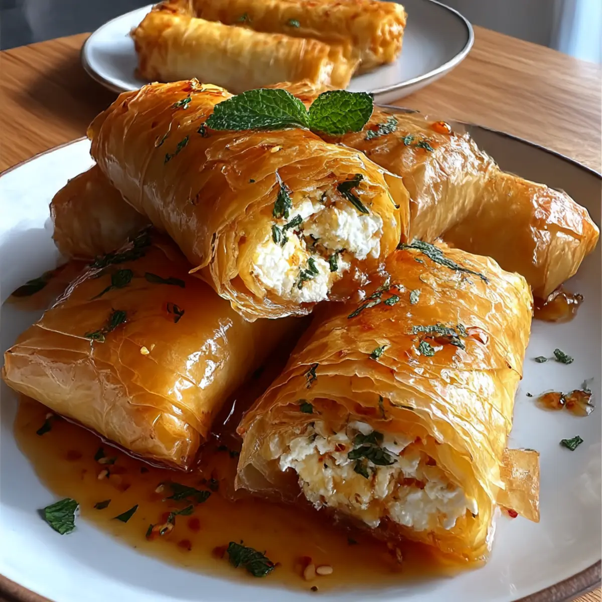 Krosse Ofen gebratene Feta-Rollen lecker und einfach