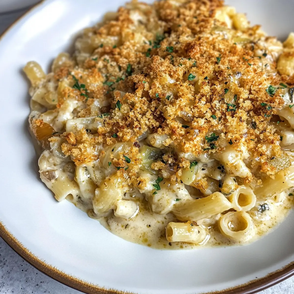 Französische Zwiebel-Suppe Pasta: Cremiger Genuss