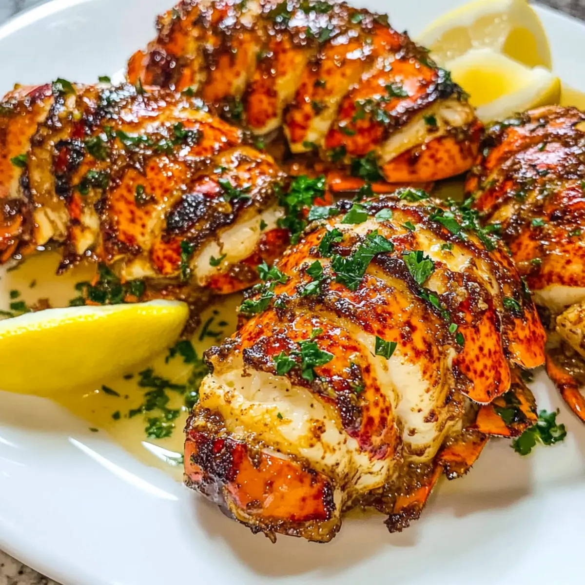 Knoblauchbutter-Lobster-Schwanze für Feinschmecker