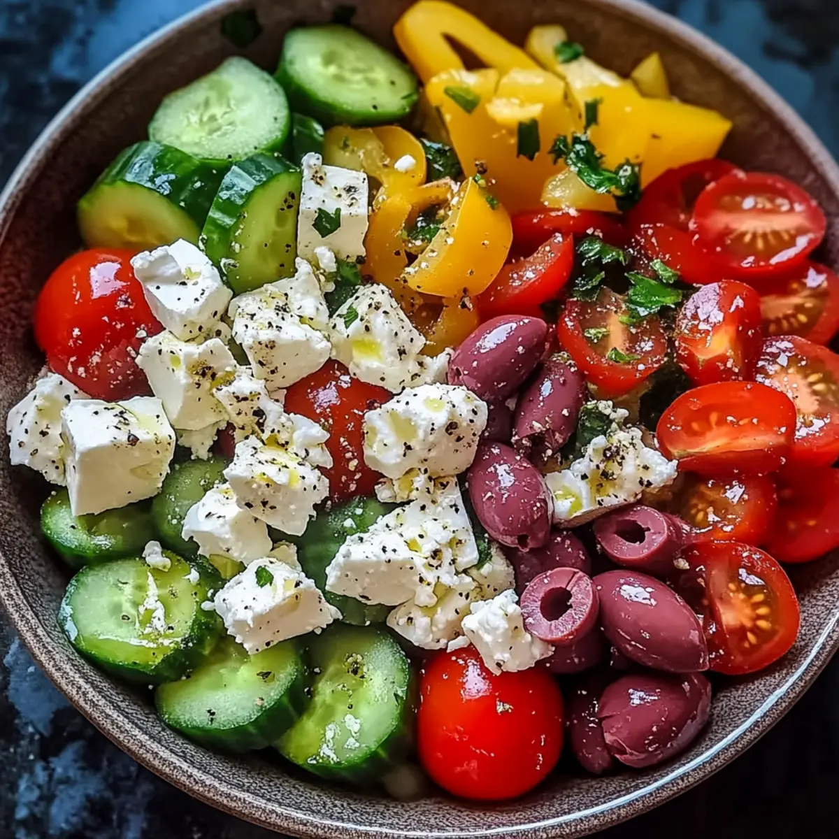 Frischer Griechischer Salat mit Feta zum Genießen