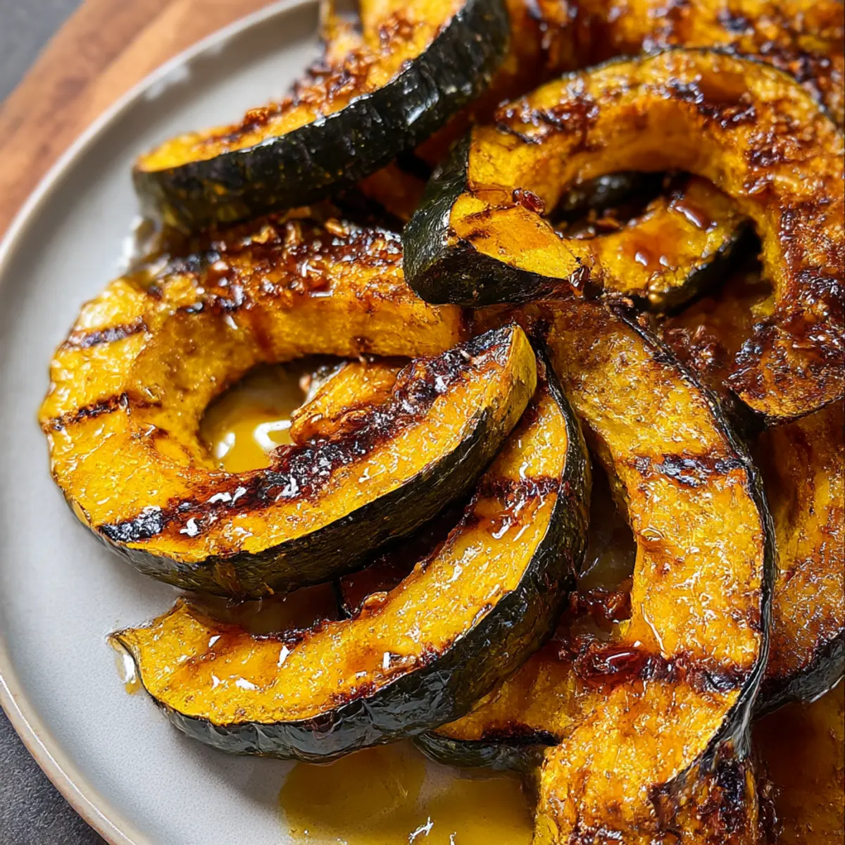 Gegrillter Eichelkürbis mit Ahornbutter für den Herbst