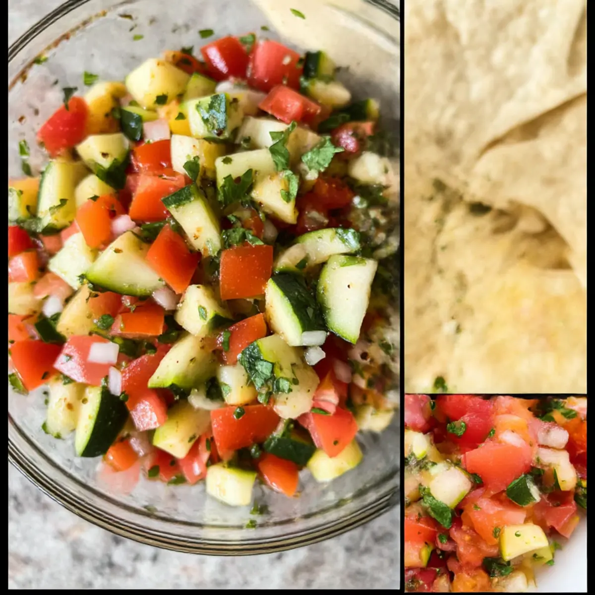 Kalte Schnelle und Einfache Zucchini Salsa für den Sommer
